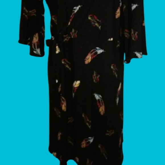 Faux Wrap Black Dress XL - Picture 2 of 2